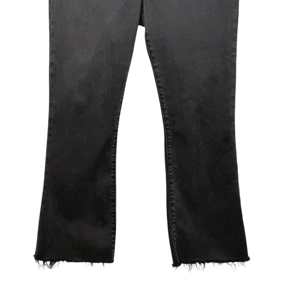 FRAME Le Crop Mini Bootcut Washed Black Frayed Women’s Jeans Sz 30